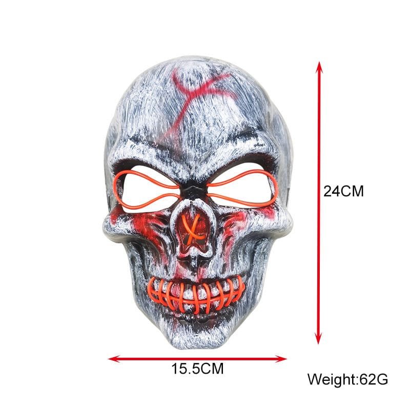 Halloween Party Scary Skull Mask with LED Lights - 图片 5