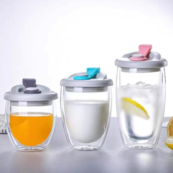 Double Insulated Clear Glass Egg-shaped Cup 15OZ - 图片 5