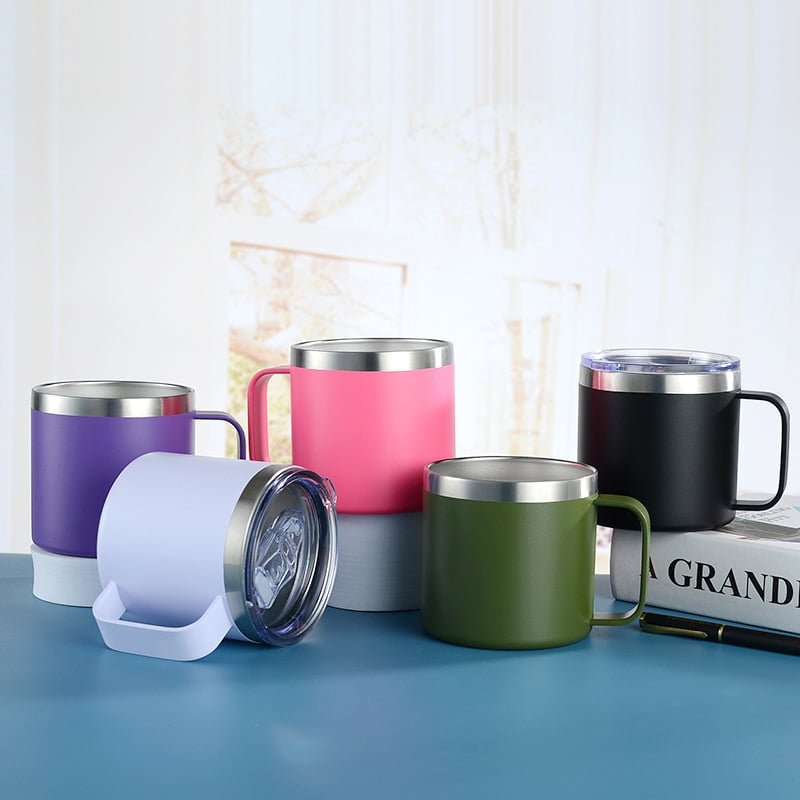 Custom 12OZ Stainless Steel Promotional Cups Mug with Handle - 图片 5