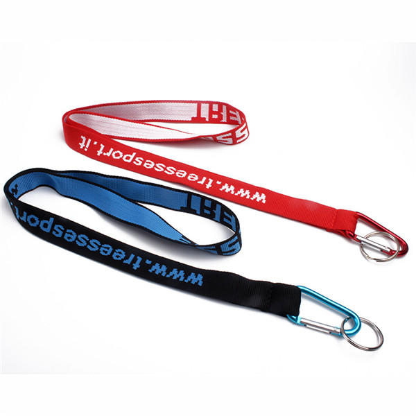 Jacquard Knitted Woven Lanyard with Keyring - 图片 5
