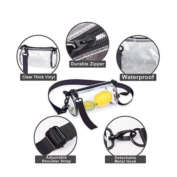 Stadium Approved Transparent Crossbody Cylindric Purse Bag - Image 5