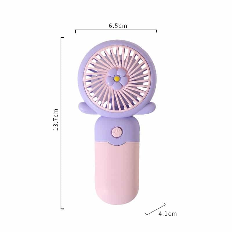 Summer Cartoon Flower Handheld USB Rechargeable Fan - 图片 5