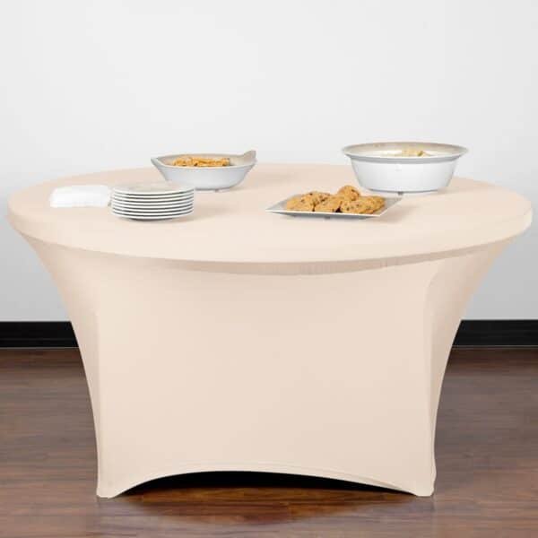One Color Round Table Cover - 图片 6