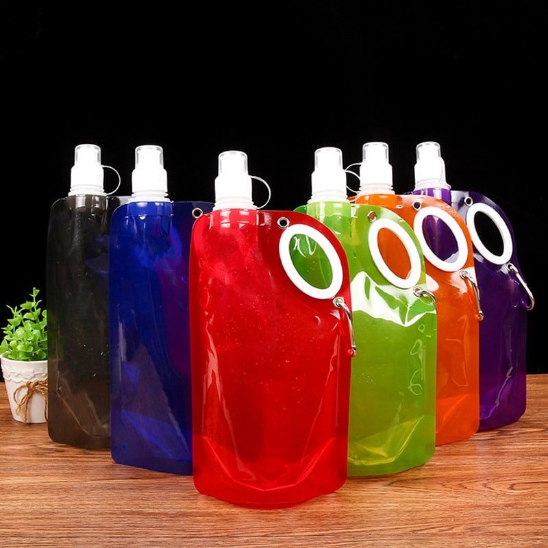 Suction Nozzle Plastic Folding Water Bag 27oz - 图片 6