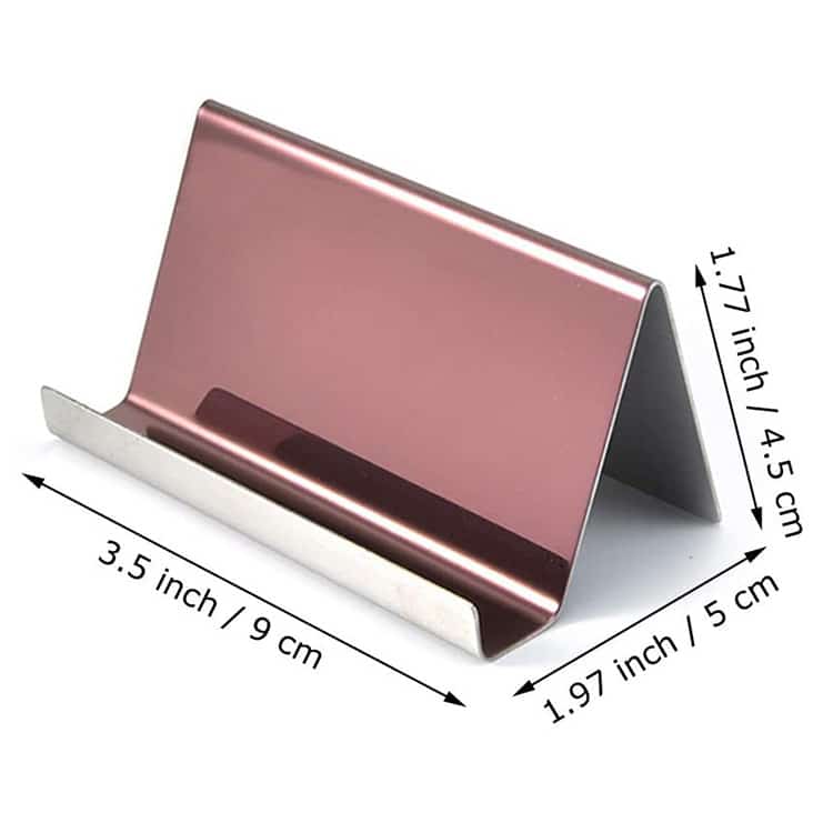 V-Shaped 304 Stainless Steel Desktop Business Card Holder - 图片 6