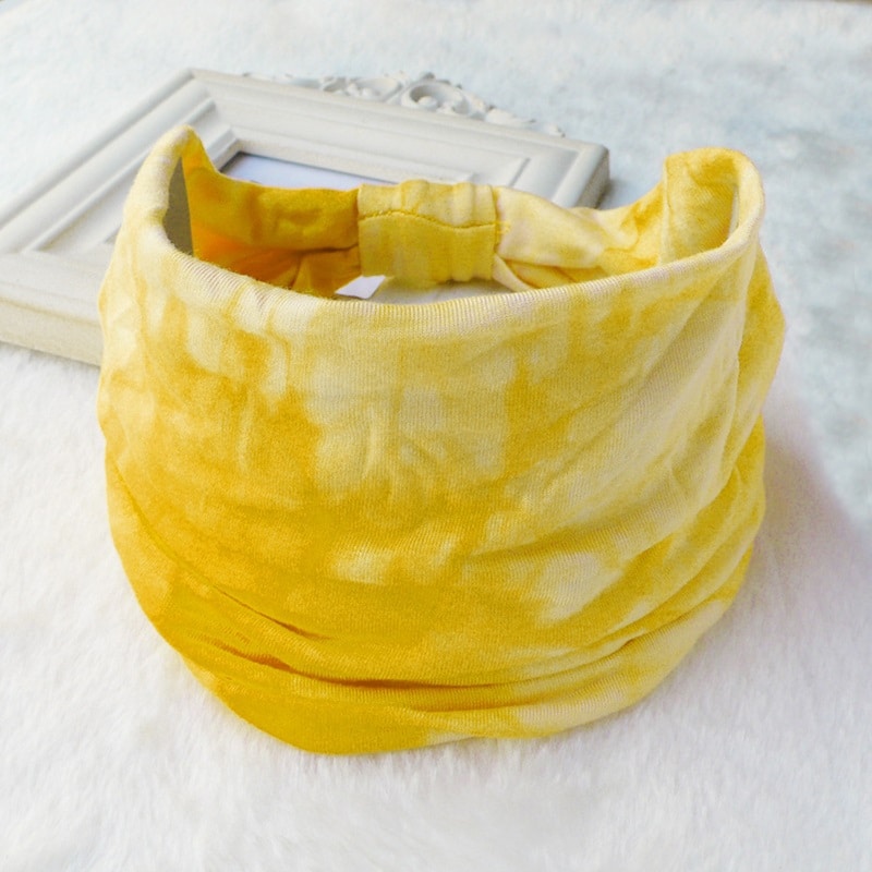 Handmade Tie-Dye Double Layer Extra Wide Headband - 图片 6