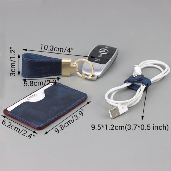 Leather Cardholder Keychain Business Set - 图片 6