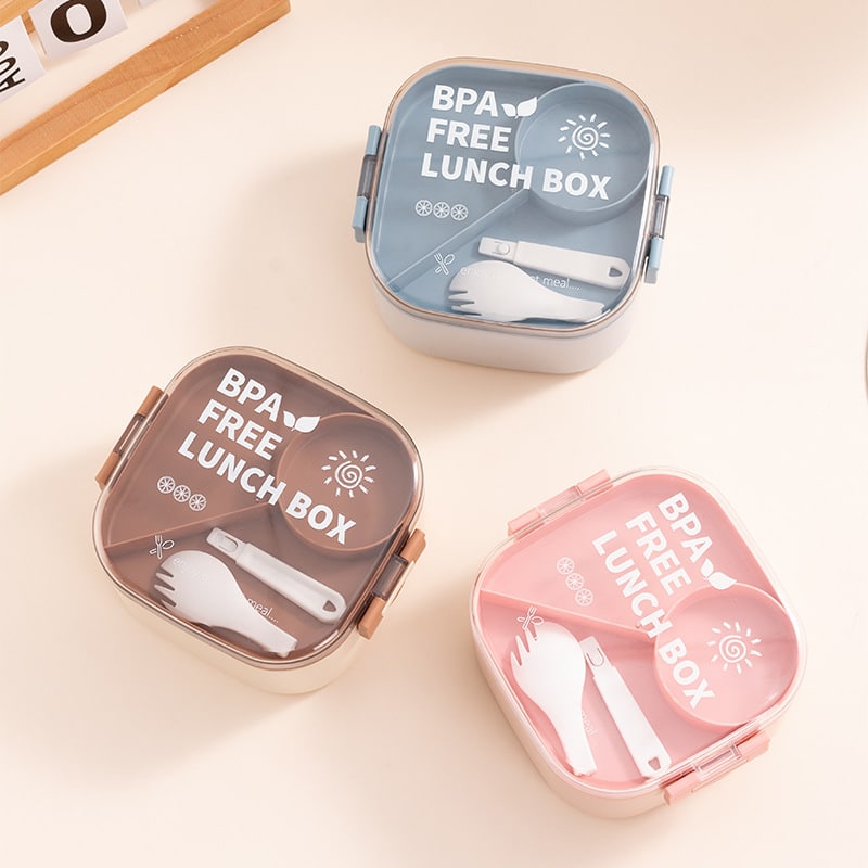 Square Shape Double Layer Lunch Box - 图片 6