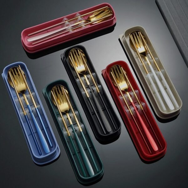 Portable Stainless Steel Tableware Set - 图片 6