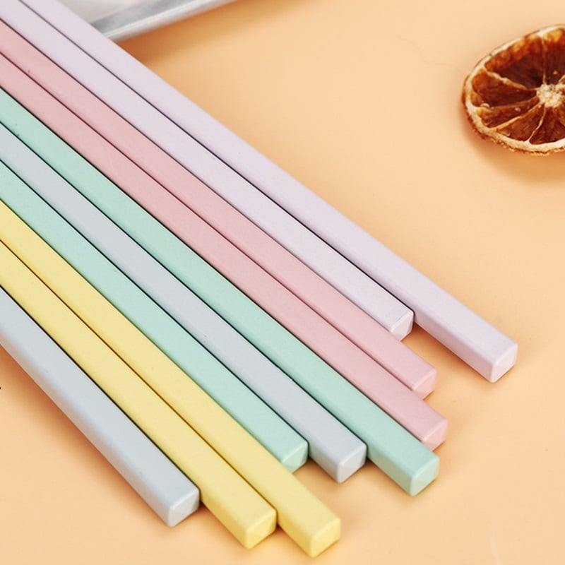 Colorful High Temperature Resistant PET Square Chopsticks - 图片 6