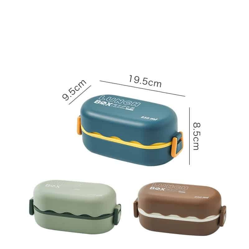 Microwaveable Creative Double Layer Compartments Lunch Box - 图片 6