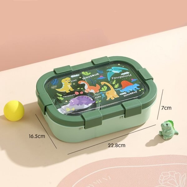 Cartoon Four Compartments Plastic Lunch Box - 图片 6