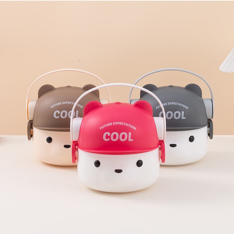 Custom Headset Bear Shape Plastic Lunch Box - 图片 6