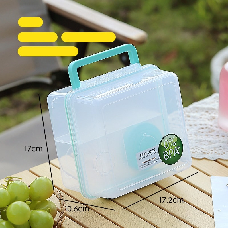 Transparent Portable Three Compartments Plastic Lunch Box - 图片 6