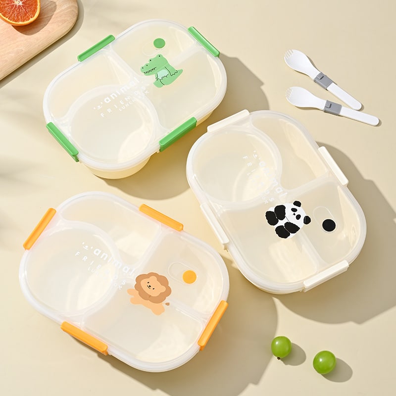 Plastic Cartoon Four Compartments Lunch Box - 图片 6