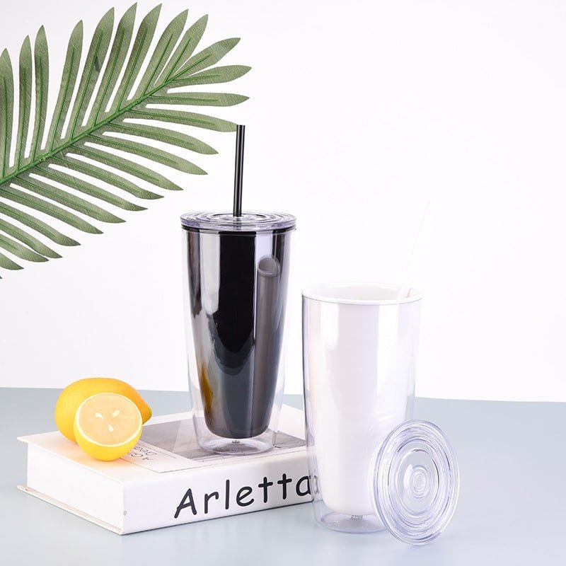 New Double Layer Plastic Straw Bottle 25oz - Image 6