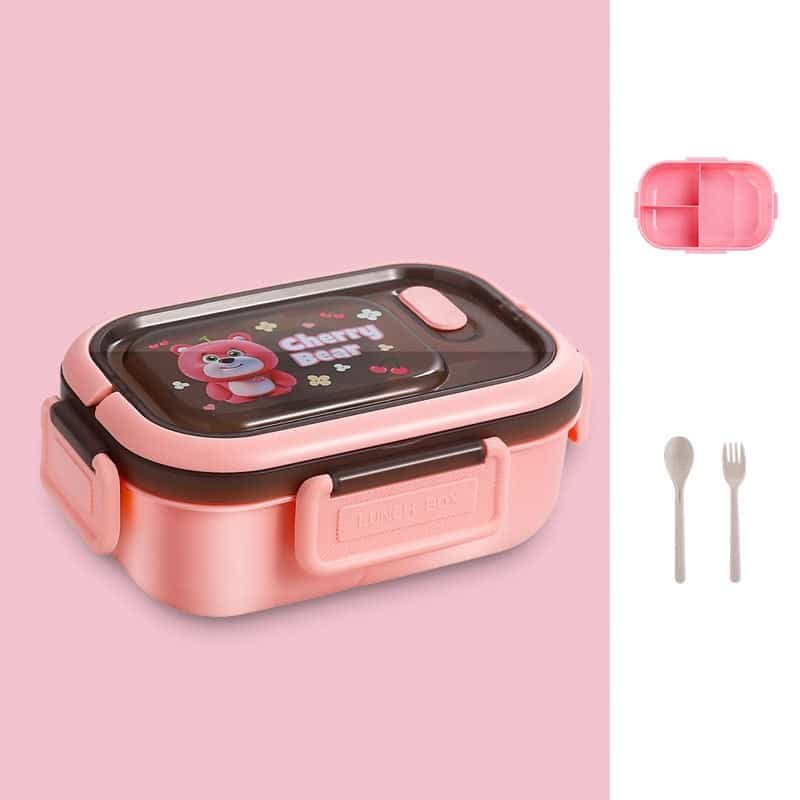 Simple Cartoon Compartments Microwaveable Lunch Box Children - Image 6