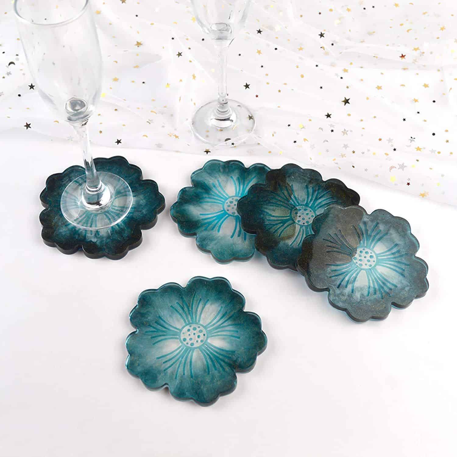 Petal Shaped Silicone Coaster with Custom Logo - 图片 6