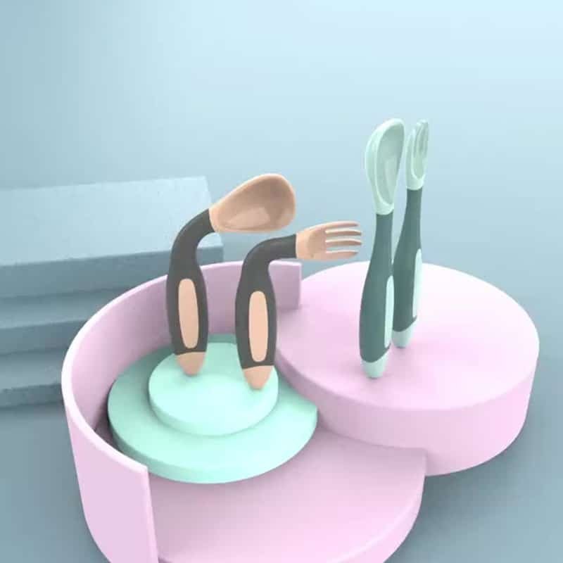 Multi Angle Bend Baby Fork & Spoon Set - Image 6