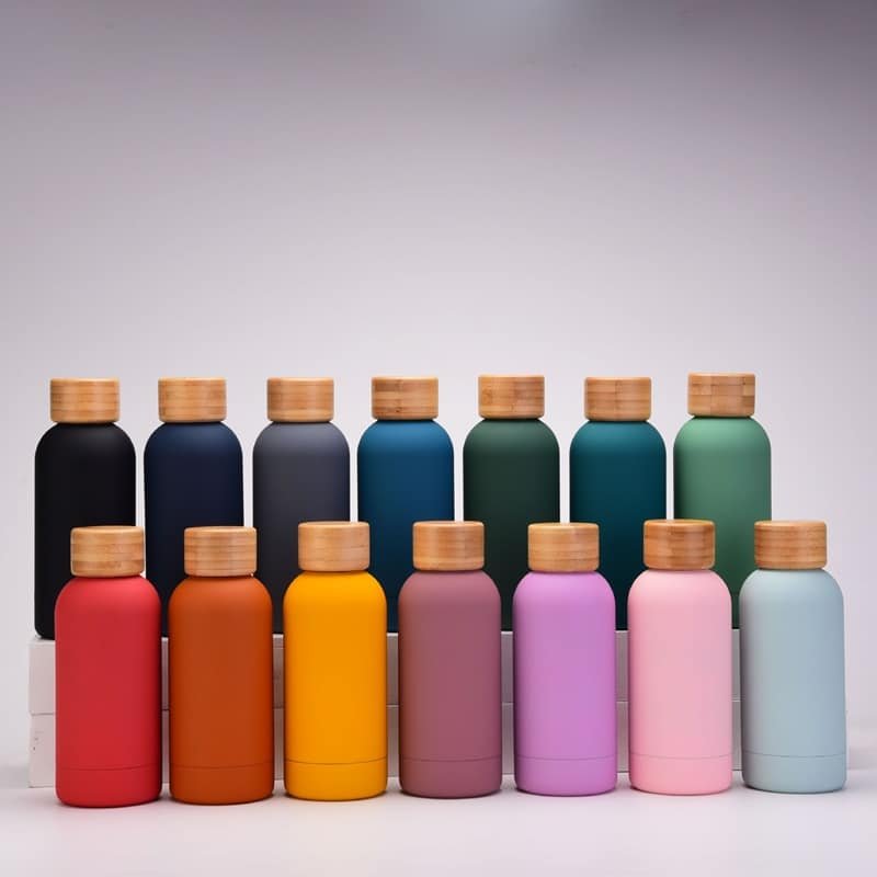 Simple Bamboo Lid Mini Insulated Bottle 12oz - 图片 6