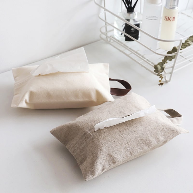 Japanese Style Cotton Linen Fabric Napkin Holder - 图片 6