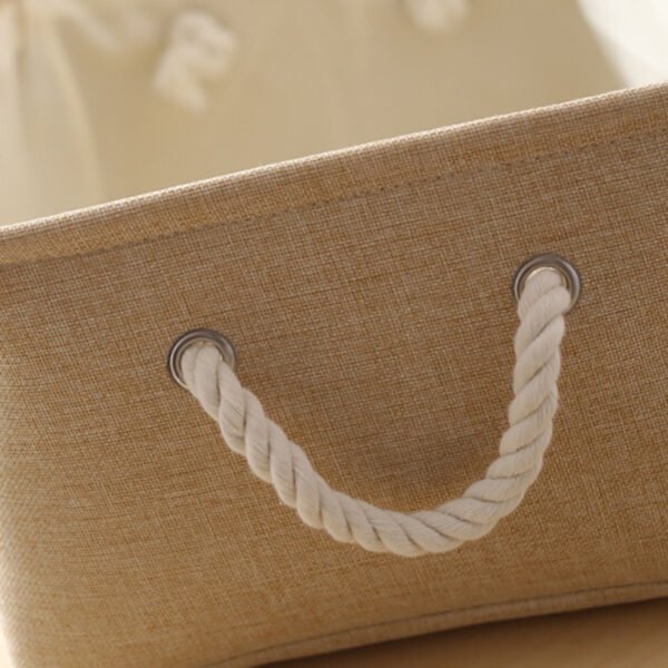 Linen Rectangular Handheld Storage Basket - Image 6
