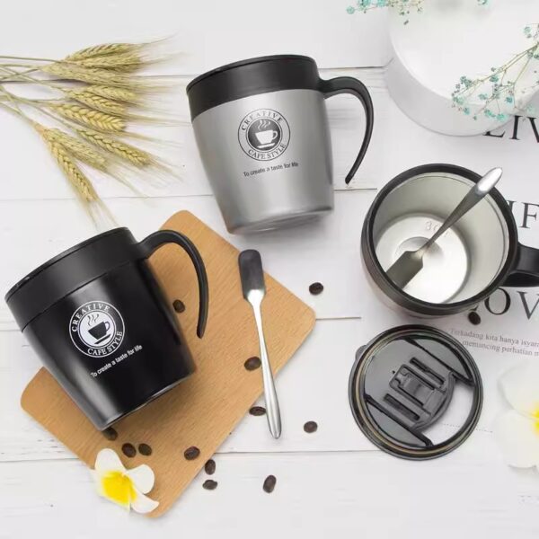 Household 304 Stainless Steel Mug with Lid 11OZ - 图片 6