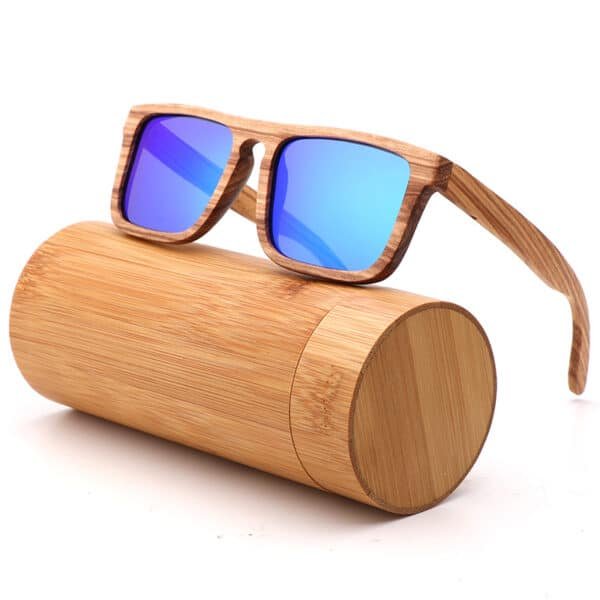 Fashion Bamboo WooSunglassesith Logo - 图片 6