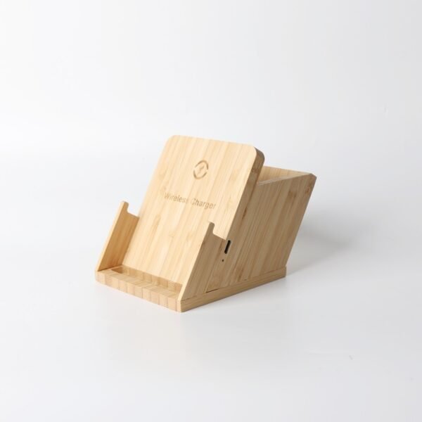 2-in-1 Bamboo Pen Holder Wireless Charger - 图片 6