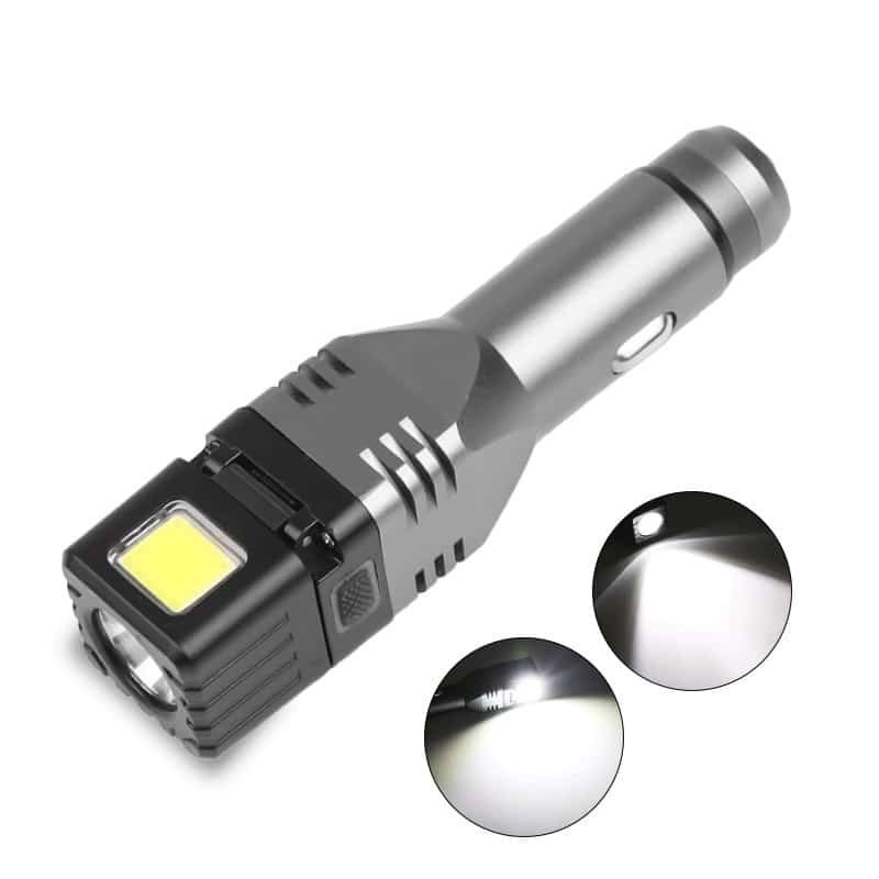 LED Tactical Car Charging Flashlight Torch With Safety Ham - Image 6