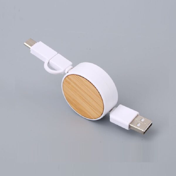 Square Wooden Biodegradable USB Charging Cable - 图片 6