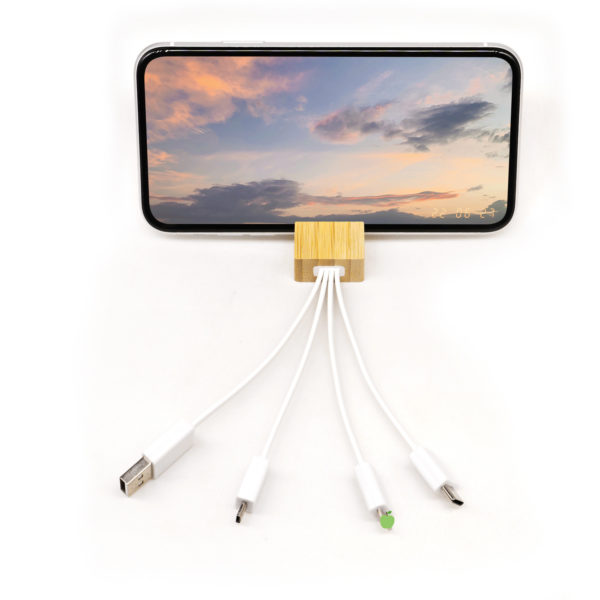Bamboo Charging Cable/Keychain Phone Holeder - 图片 6