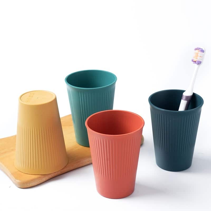 Wheat Straw Plastic Vertical Mouthwash Mug 12OZ - 图片 6