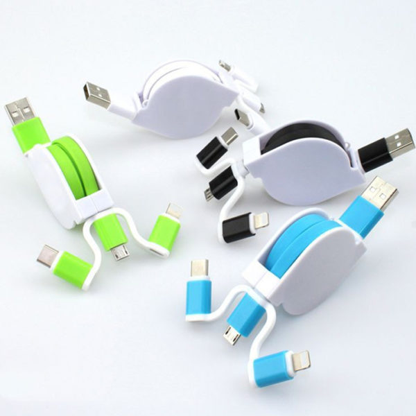 Mini Retractable 3-in-1 Multi-Function USB Charging Cable - 图片 6
