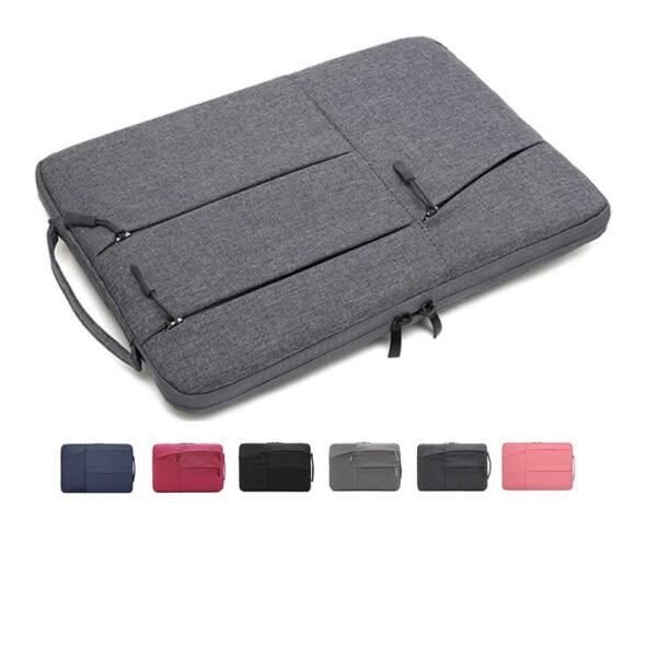 Oxford Fabric Multi-Pocket Fleece Laptop Sleeve - Image 6
