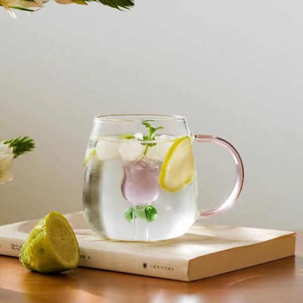 Creative 12-Ounce 3D Rose Glass Mug - Image 6
