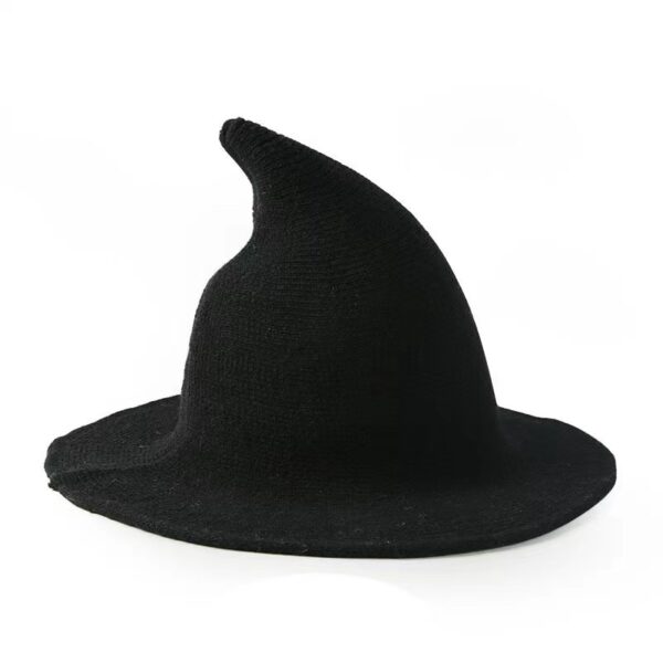 Halloween Stylish Pointed Brim Wool Knit Wizard Hat - 图片 6