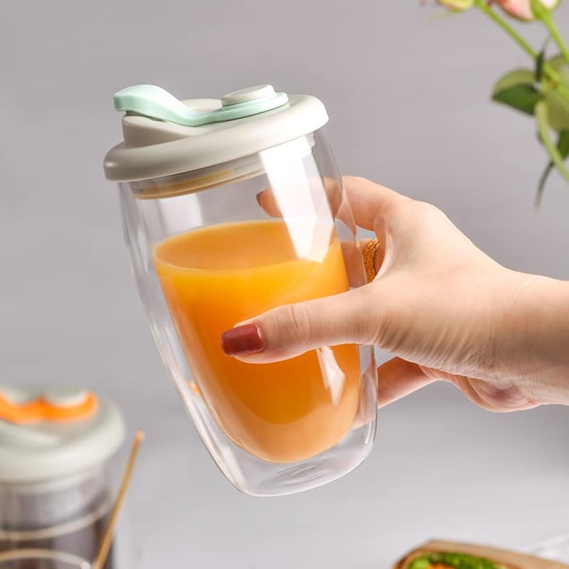 Double Insulated Clear Glass Egg-shaped Cup 15OZ - 图片 6