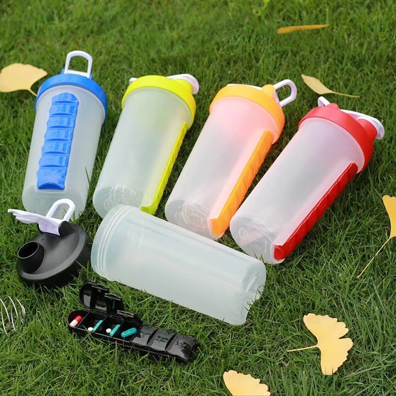 Sports & Fitness Shaker Protein Powder Mixing Cup Convenient with 7-Day Pillbox - 图片 6