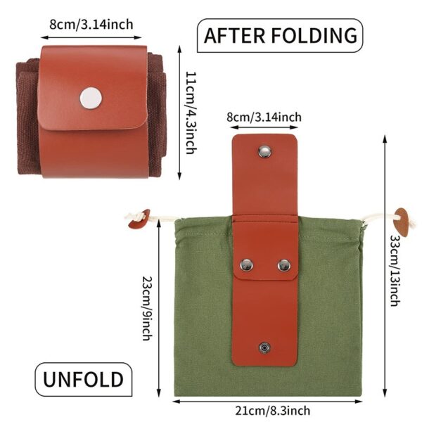Mushroom Foraging Bag Canvas Collapsible Camping Pouch - 图片 6