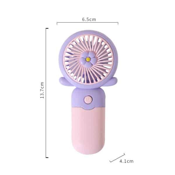 Summer Cartoon Flower Handheld USB Rechargeable Fan - 图片 6