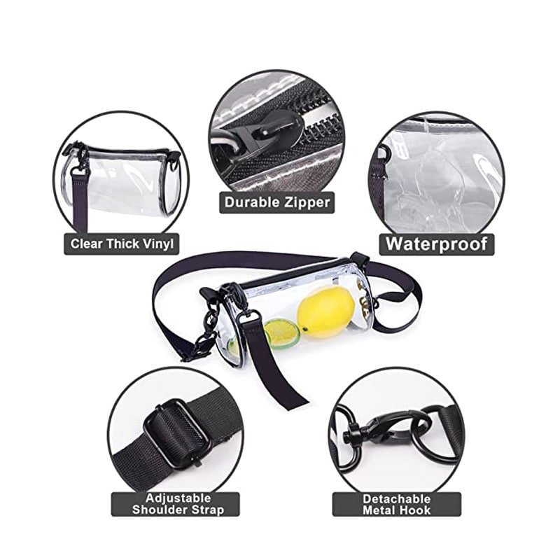Stadium Approved Transparent Crossbody Cylindric Purse Bag - Image 6