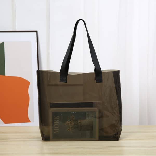 Custom PVC Beach Bag Semi-Clear Jelly Tote Bag - 图片 6