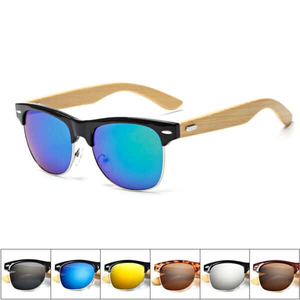 UV400 BamboSunglassesetal Half Frame - 图片 7