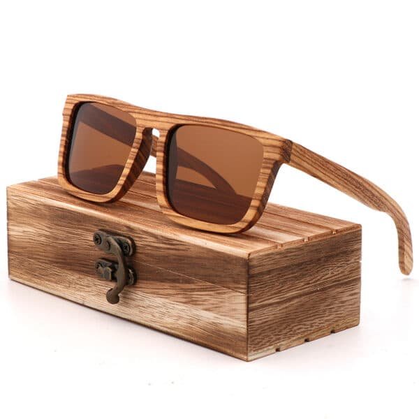 Fashion Bamboo WooSunglassesith Logo - 图片 7