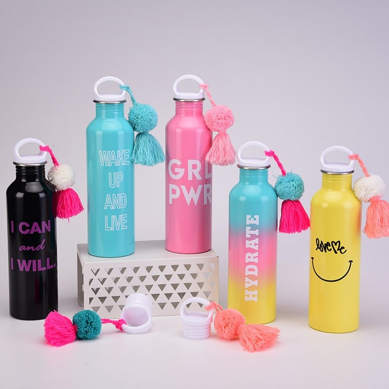 Single Tier Stainless Steel Bottle with Tassel Hairball 27oz - 图片 7