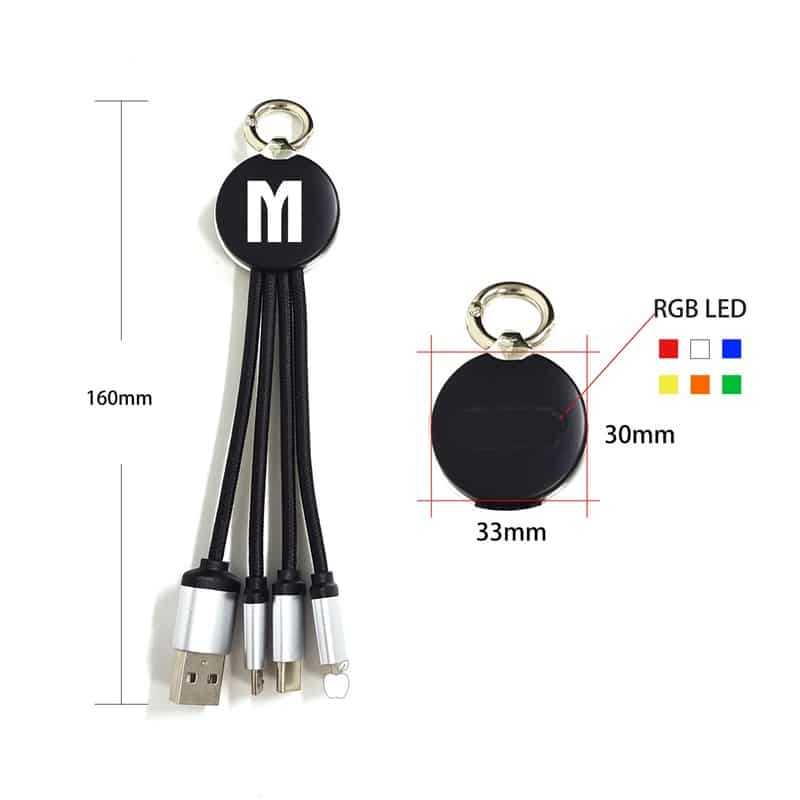 Creative 4-in-1 Charging Cable with Lumious LOGO - 图片 7