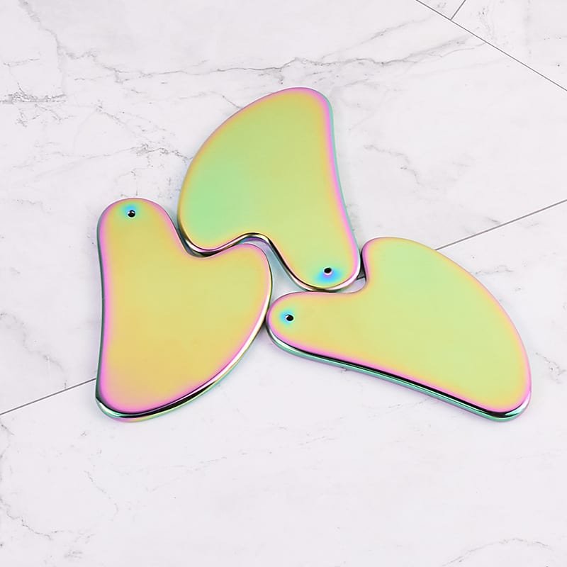 Customized Stainless Steel Colorful Heart-shaped Gua Sha Massager - 图片 7