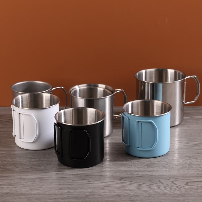 Stainless Steel Folding Handle Camping Cup - 图片 7