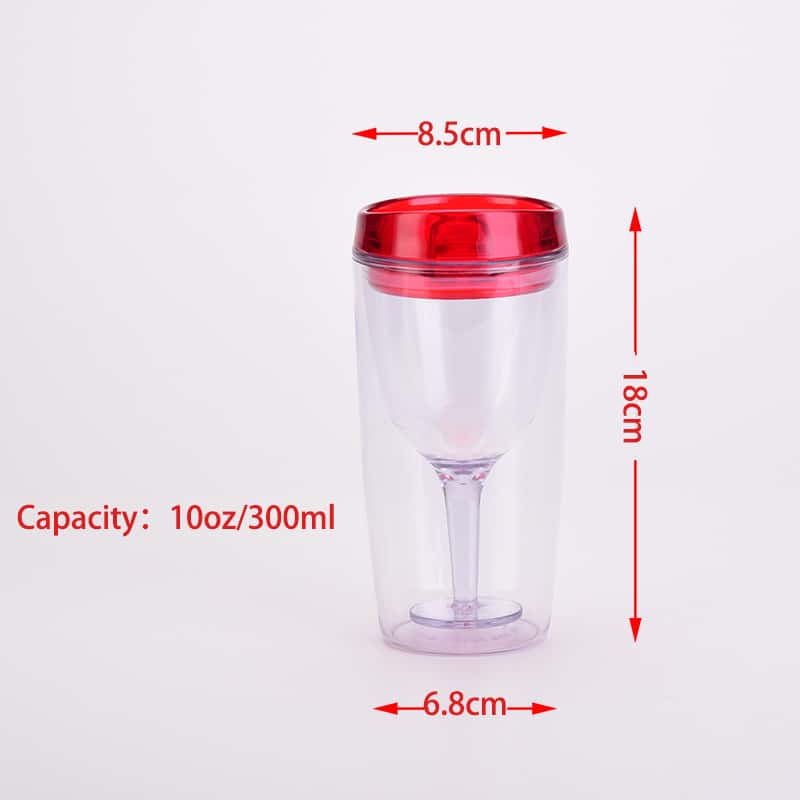 Double-layer 10oz Transparent Plastic Wine Tumbler with Custom Logo - 图片 7